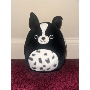 Squishmallow - Monty the Border Collie Dog - Black & White - 8" - NWT